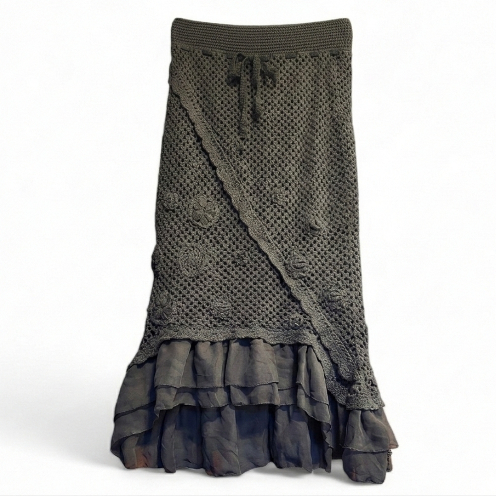 Bandolino Black Crochet Maxi Skirt - Picture 2 of 11